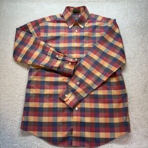 ORVIS Sporting Traditions Plaid Button Down Shirt Long Sleeve Cotton Mens Size M